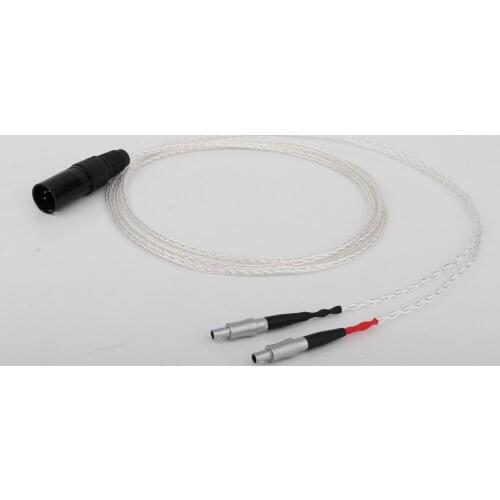 Hi-end 4pin XLR Balanced Male 8 core 7N OCC Silver Plated Single crystal Handmade Headphone Upgrade Cable for HD800 HD800S