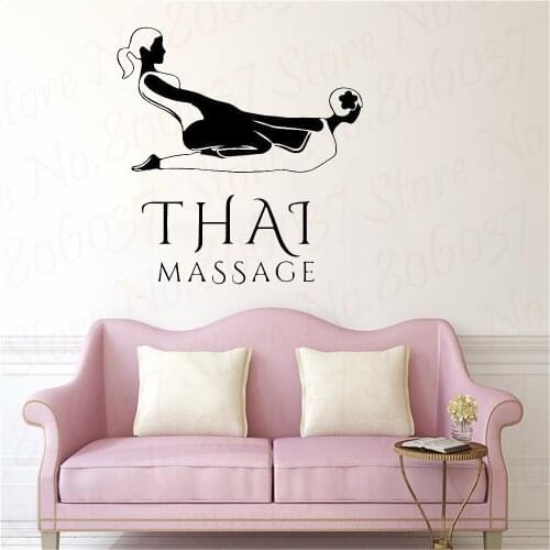 Spa Thai Massage Wall Decal Beauty Salon Sticker Posters Vinyl Wall Decals Decor Mural Spa Massage Glass Window Sticker WL980