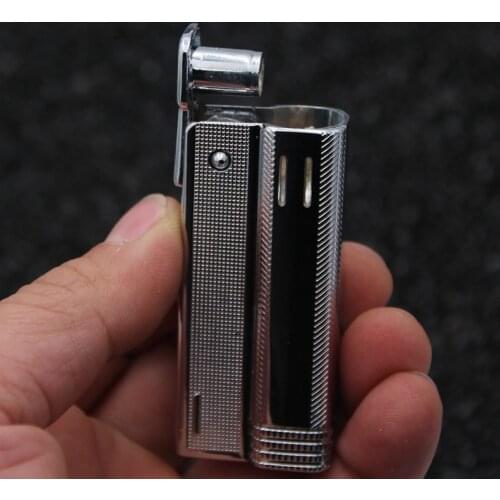 Old Antique Machine Square Old-fashioned Kerosene Lighter Personality Creative Retro Copper-colored Cotton Oil Lighter Men Gifts