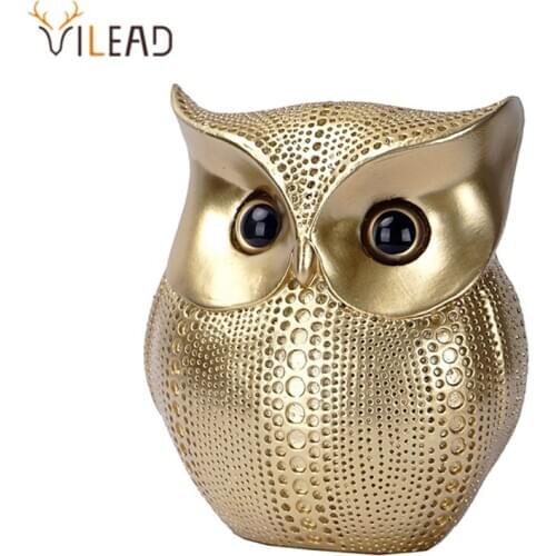 VILEAD Nordic Owl Craft Resin Animal Figurines Aesthetic Room Decor Home Decoration Office Desk Miniatures Ornaments