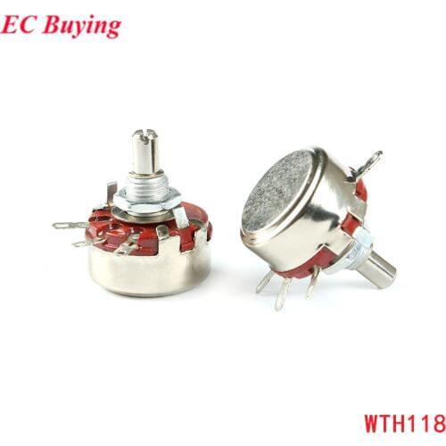 WTH118 Potentiometer 1A 2W 1K 4.7K 10K 47K 100K 220K 330K 470K 1M Potentiometer Variable Resistor DIY Electronic