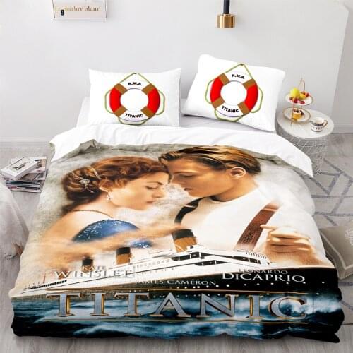 3D Titanic Duvet Cover Digital Printing Quilt Cover 3pcs Romantic Bedding Set Queen King Size Comforter Cover Double Bedclothes