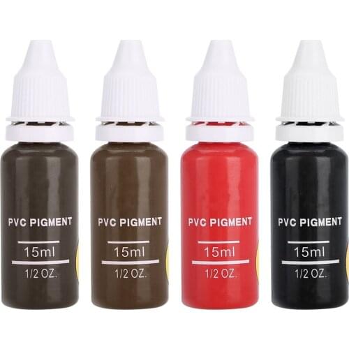 4 Colors 15ml/Bottle Tattoo Pigment Eyebrow Lip Eyeliner Tattoo Microblading Pigment Easy Coloring Cream Body Makeup Supplies