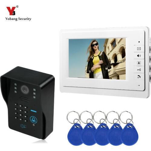 7" RFID Password Video Door Phone Intercom Doorbell With IR Camera Night vision Access Control System