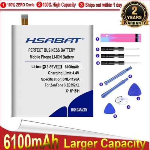 HSABAT larger capacity 5300mAh C11P1511 Battery For Asus ZenFone 3 ZenFone3 ze552kl z012da/e