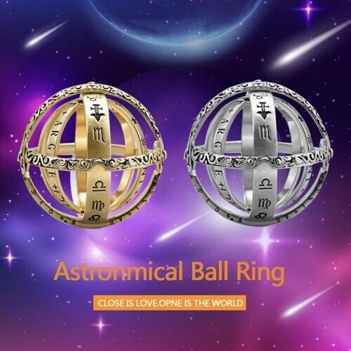Astronomical Sphere Ball Ring Cosmic Finger Ring Couple Lover Jewelry Gifts FS99