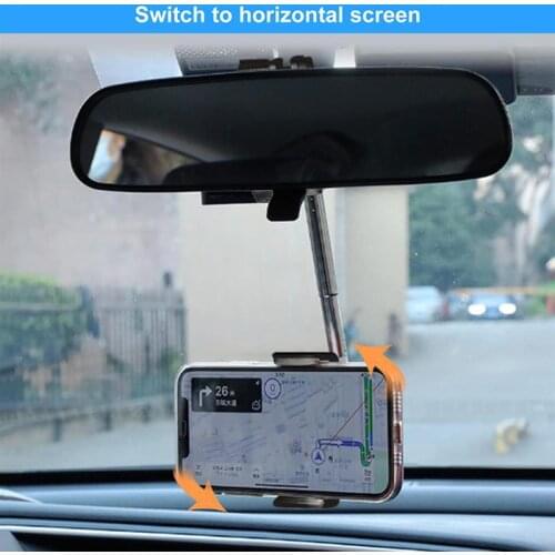 Car Rearview Mirror Mount Phone Holder Adjustable GPS Stand Automobile Data Recorder Bracket Universal Phone Support