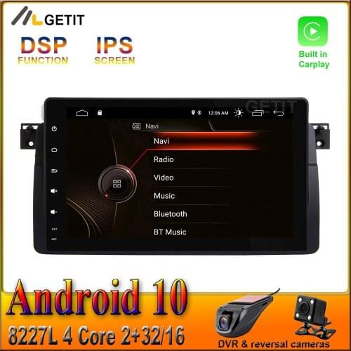 Carplay DSP Android 10 Car Radio RDS Stereo for BMW E46 M3 318/320/325/330/335 Car GPS Navigation Multimedia