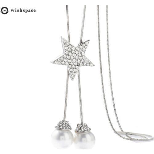 High fashion joker star pendant alloy necklace long sweater chain fashion accessories wholesale