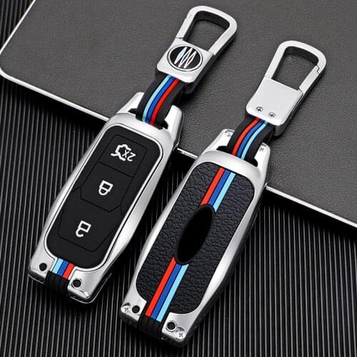 Car Key Cover for Ford Escort Focus Escape Kuga Eco Sport Mondeo Edge Metal Key Shell Buckle Key Case Protector Accessories