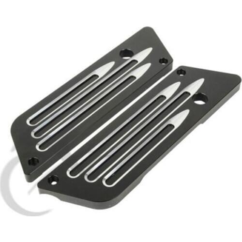 Motorcycle Black/Chrome CNC Hard Saddlebag Saddle Bag Latch Cover Kit For Harley Touring Electra Street Glide FLH FLT 1993-2013