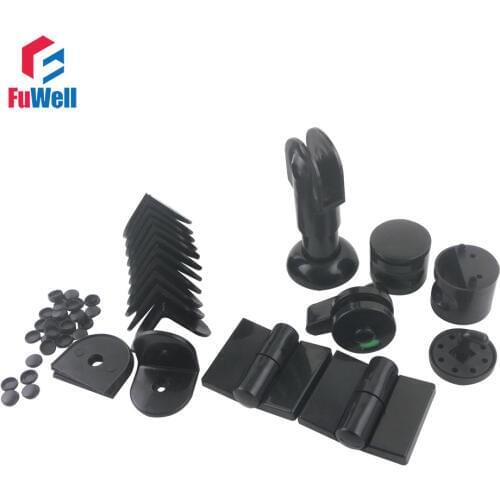 Black Public Toilet Accessories One Set for WC Partition