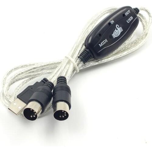 Digital USB IN-OUT MIDI Interface Cable Converter PC To Music Keyboard Cord