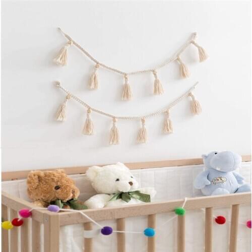 Boho Nordic Baby Room Decoration Handmade Nursery Kids Newborn Photography Props Baby Bed Room Wall Decorations Accessories