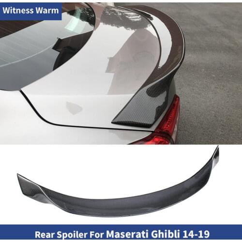 For Maserati Ghibli FRP Unpainted Rear Trunk Boot Lip Spoiler Wing Carbon Fiber Rear Wings body kit 2014-2017