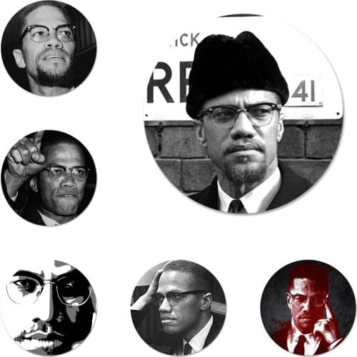 Malcolm X Little al-Islam Men Icons Pins Badge Decoration Brooches Metal Badges For Clothes Backpack Decoration 58mm