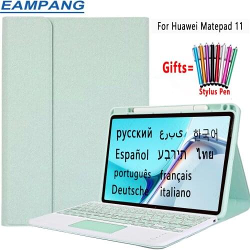 For Huawei Matepad 11 2021 Case Keyboard Leather Soft Case Pen Slot Detachable Touchpad Arabic Korean Spanish Russian Keyboard