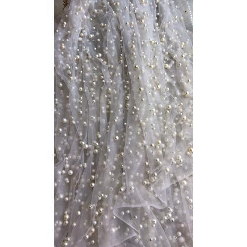 Nice looking french net lace with full beads graceful ZH-42061 african embroidered net lace fabric