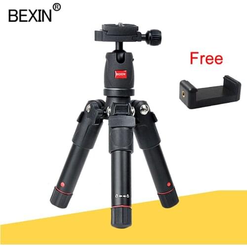 BEXIN MS03 Mini Tripod Desktop Camera Phone Stand Tripod Flexible Portable Fold Travel Tripod for DSLR Camera with Mini Ballhead