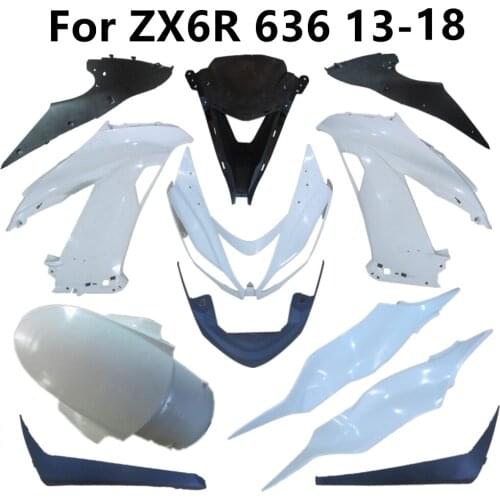 Motorcycle for ZX6R 2013-2014-2017-2018 636 13-14-17-18 Unpainted Fairing Plastic Parts Components Pack Left and Right Cowling
