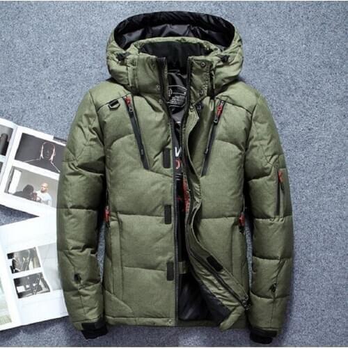 Men Down High Quality Thick Warm Winter Jacket Hooded Thicken Duck Down Parka Coat Casual Slim Overcoat With Many Pockets Mens