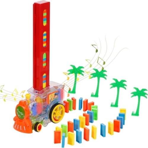 Blocks Set Train Model Train Stacking Toys with Lights Sounds Set Creative Gifts for boys Girls Kids