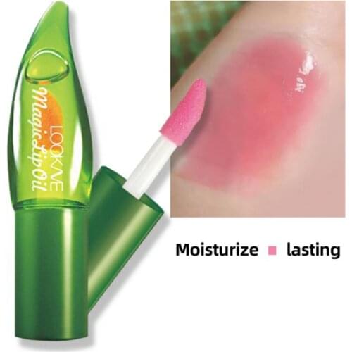 Natural Aloe Vera Color Change Moisturizing Waterproof Protection Aloe Balm Anti Aging Lipstick Lip Gloss Cosmetics TSLM1