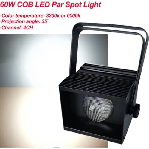 NEW 60W COB LED Par Spot Light For Wedding Scene White Color Theme Party DJ Event Mini Lights DMX512 Stage Lighting Equipments