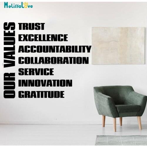 Office Value Trust Quote Decal Company Value Stickers Classroom Motivational Quote Removable Vinyl Wallpaper BA918