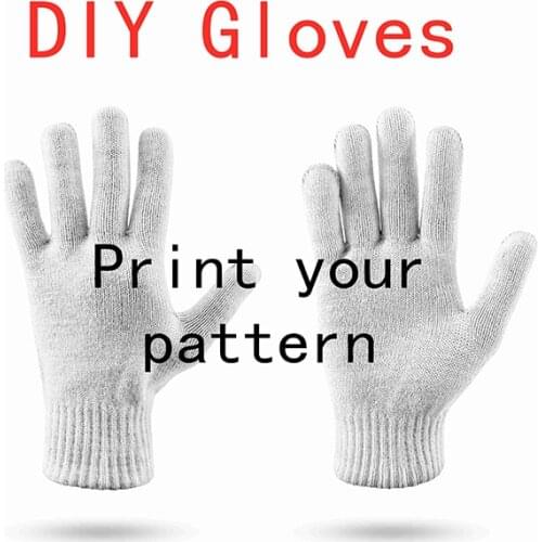 3D Printed Custom Knitted Gloves Logo Character Animal Personality Custom Warm Touch Screen Mittens Work Garden Gloves Men Women