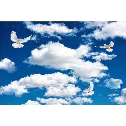 Custom any size photo Simple blue sky white clouds sky ceiling 3d ceiling murals wallpaper