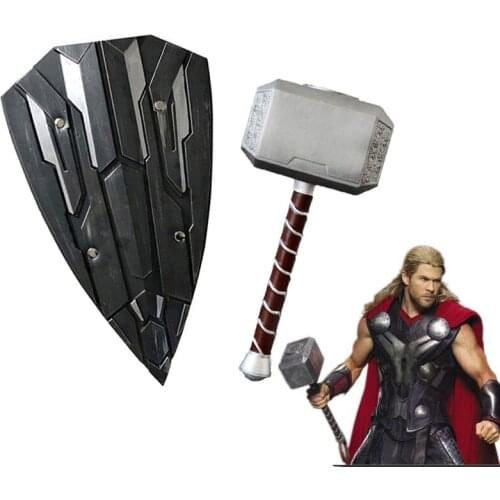 PU Material Toy Cosplay Weapons 1:1 Axe Hammer Movie Role Playing Thunder Hammer Axe Stormbreaker Figure Kids Gift
