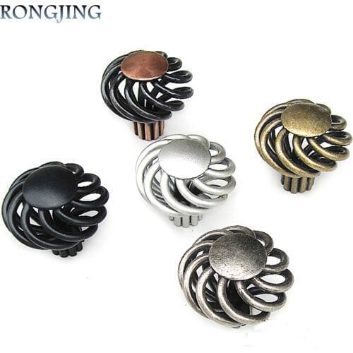 Kitchen Cabinet Drawer Knobs Rural Antique Bridcage Cupboard Cabinet Handles Vintage Furniture Knobs Closet Wadrobe Bar Pulls