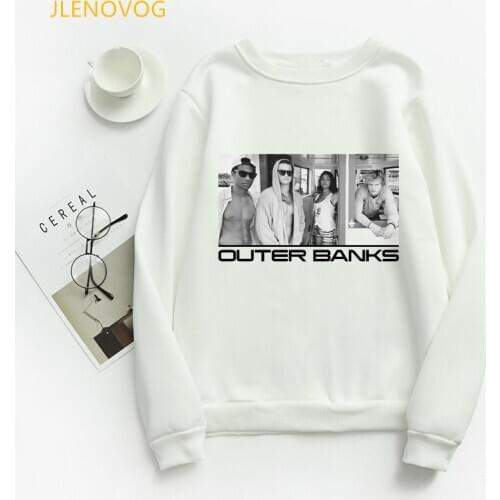 Vintage Pogue Life Outer Banks graphic hoodies women aesthetic art winter clothes sweatshirt femme sudadera mujer coat