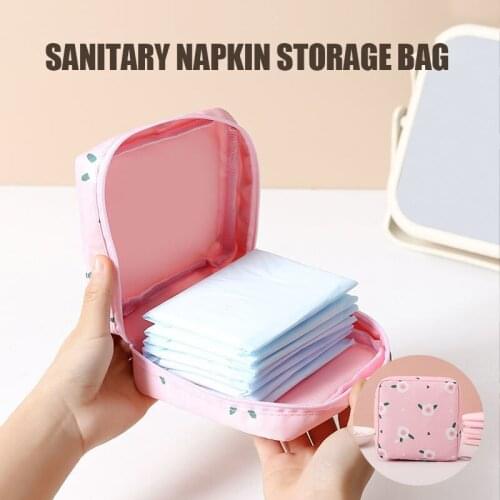 Large Capacity Sanitary Napkin Storage Bag Portable Cute Girl Student Physiological Period Aunt Towel Sanitary Napkin Tampon Bag