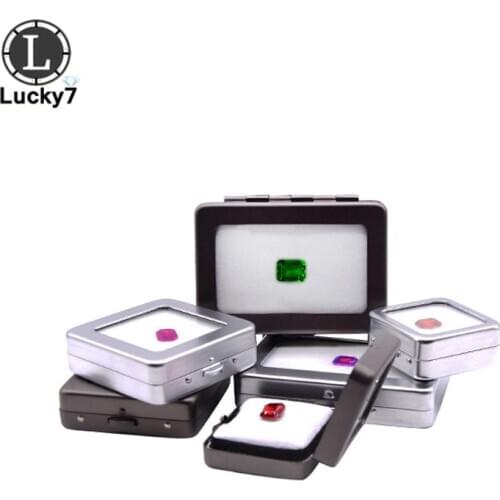 High Quality Gemstone Display Stand Holder Loose Diamond Storage Box Metal Organizer Case Jewelry Beads Showcase