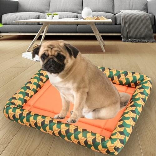 S-XL Rectangle Dog Bed Four Seasons Washable Pet Cushion Sofa Pad For Cat Breathable Kennel Small Medium Large Dog Mats