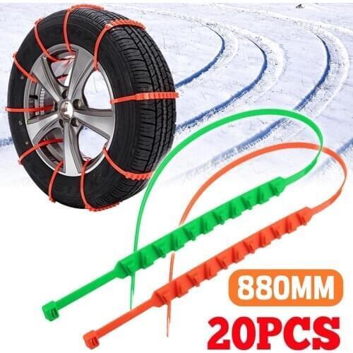 1/20PCS Winter Non-slip Car Snow Dirt Road Tire Anti-skid Chains Nylon Tie Tire Belt Universal Emergency For Car Truck Van