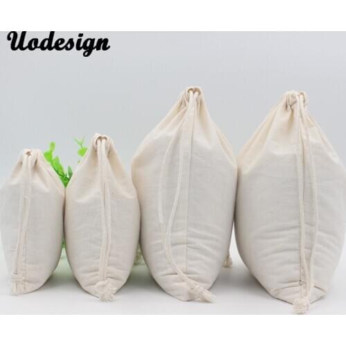 10pcs Cotton Muslin Wedding Party Favor Bags Pouches Medium unbleached drawstring closure Jewelry/Rings/Gift pack
