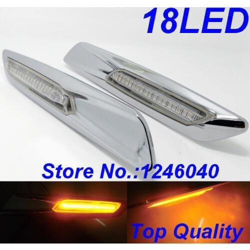 2PCS LED Fender Side Marker Turn signal indicator light fit for BMW 1/3/5 series E60 E61 E81 E82 E87 E88 E90 E91 E92 E93