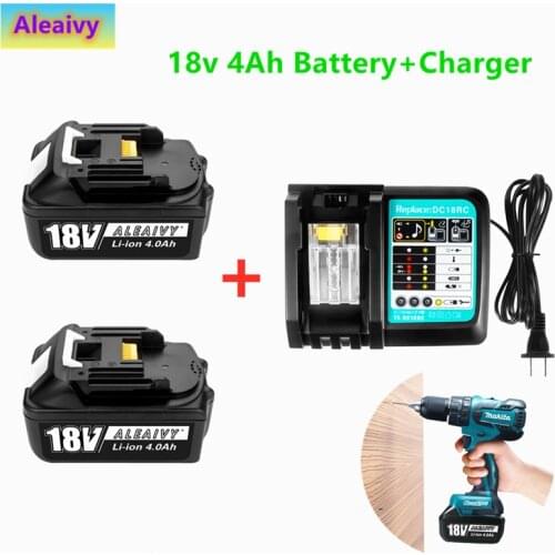 2021 NEW Aleaivy 18V 4.0Ah Rechargeable Li-Ion Battery For Makita Power Tool 18 v Batteries BL1840 BL1850 BL1830 BL1860B LXT 400
