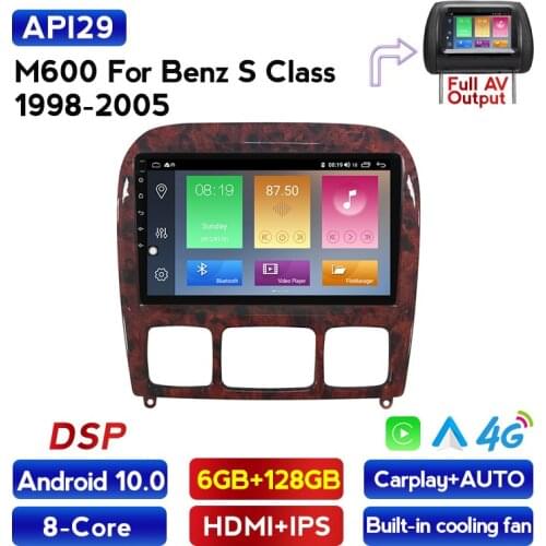 Android 10 For Mercedes Benz S Class W220 S280 S320 S350 S400 S430 S500 S600 1998 - 2005 Car Radio Multimedia DVD Player 4G BT