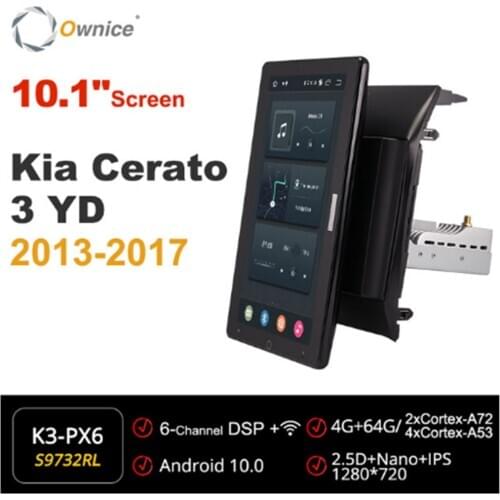 Ownice 10.1 Inch 720P Android 10.0 Car Radio for Kia Cerato 3 YD 2013-2017 GPS Multimedia head Unit Stereo Player Rotatable