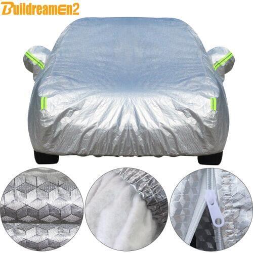 Buildremen2 Thick Car Cover 3 Layer Aluminum Foil + Polyester Taffeta + Cotton Waterproof Sun Rain Hail Resistant Auto Cover