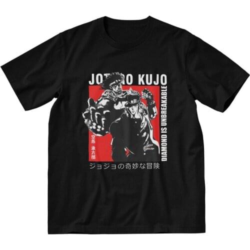 Jojo Bizarre Adventure Jotaro Kujo T-shirt Men Graphic T Shirts Short Sleeve Dio Brando Tshirt 100% Cotton Tee Top Clothes