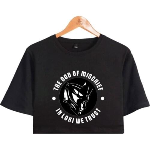 Thor LOKI Women Navel Tshirt Fashion Summer Short Sleeve 100% Cotton T-Shirt 2021 Hot Street Lady Tops Girls Tshirt Y2K Clothing