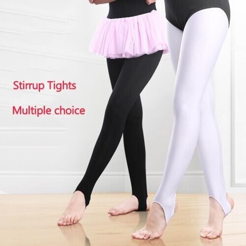 Girls Stirrup Tights Pants Kids Gymnastics Leggings Skinny Ballet Dance Tights Thin Spandex Cotton/Thicker Velvet