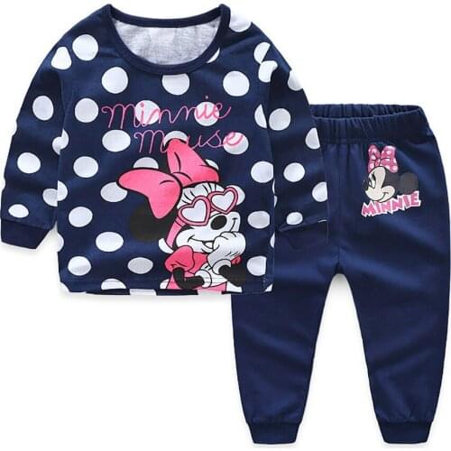 Cartoon Minnie Children Clothes Set Kids Clothes Spring Autumn Children Clothing Set Girls Sports Suit Baby Girls Tracksuit