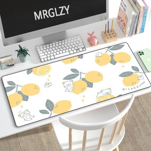 MRGLZY 40X90/30X80CM Multi-size Gaming Peripheral Kawaii Lemon Large Mouse Pad Computer Accessories MousePad Keyboard Desk Mat