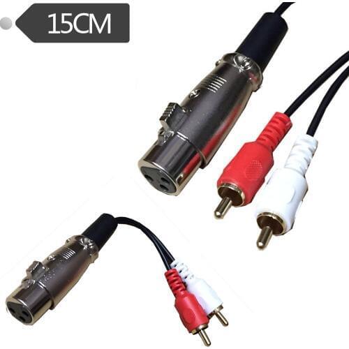 Red whited 2 RCA male to XLR Female Stereo audio speaker amp Y cable 0.15m